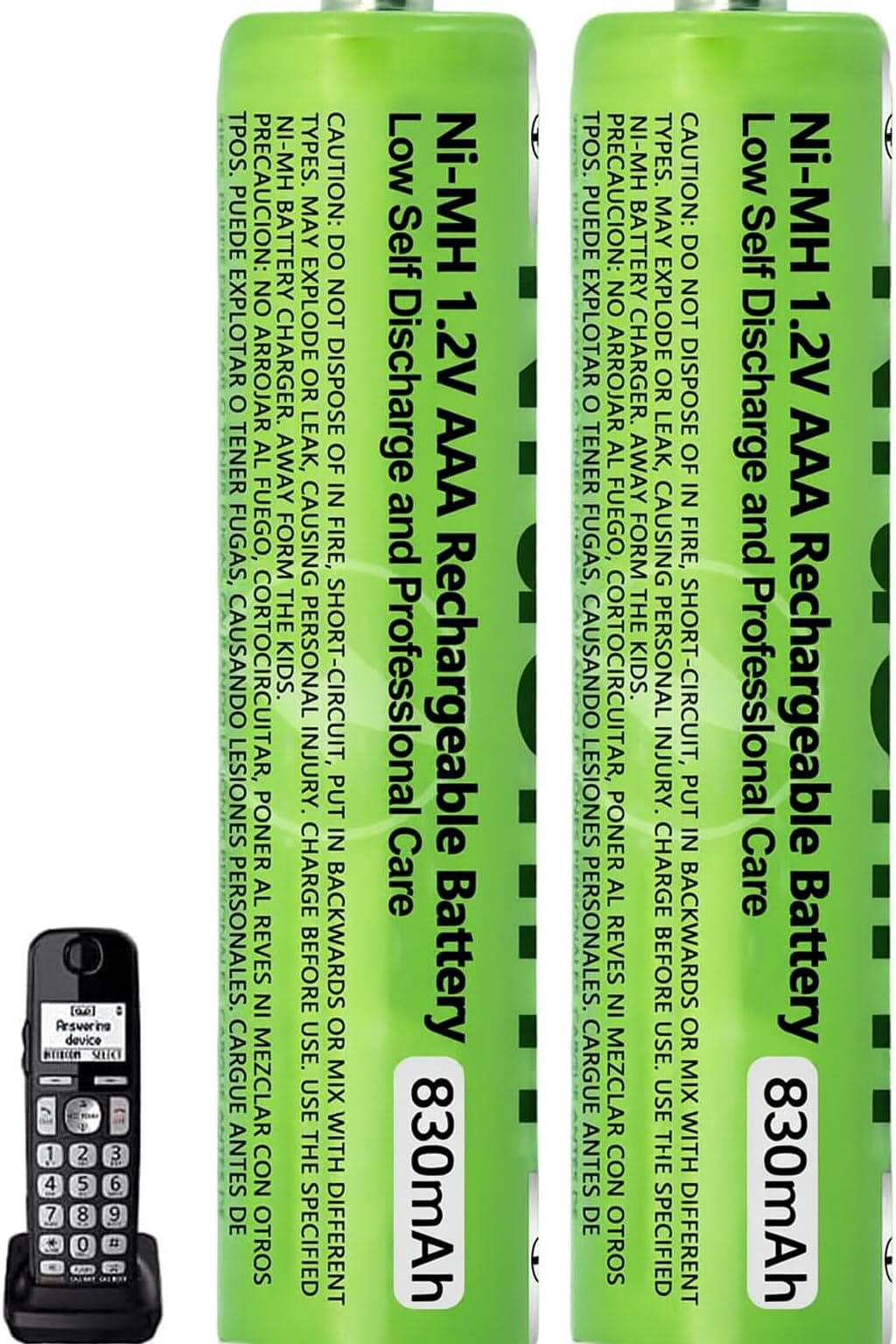 2 Pack Ni-MH AAA 1.2V 830mAh Rechargeable Batteries for Cordless Phones, Remotes & Electronic Devices-image-31