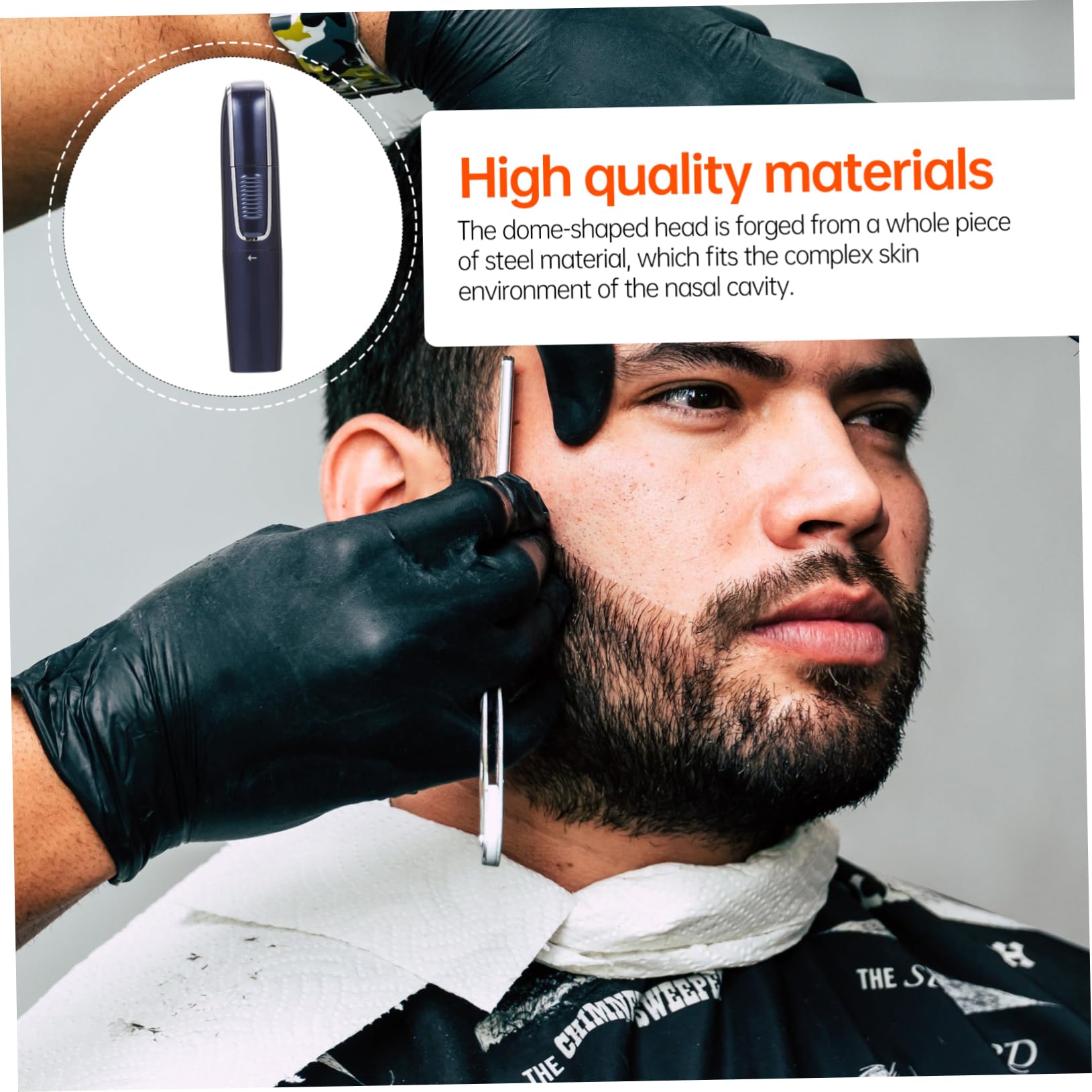 Recortadora de Vello Nasal USB Recargable para Hombres, Azul