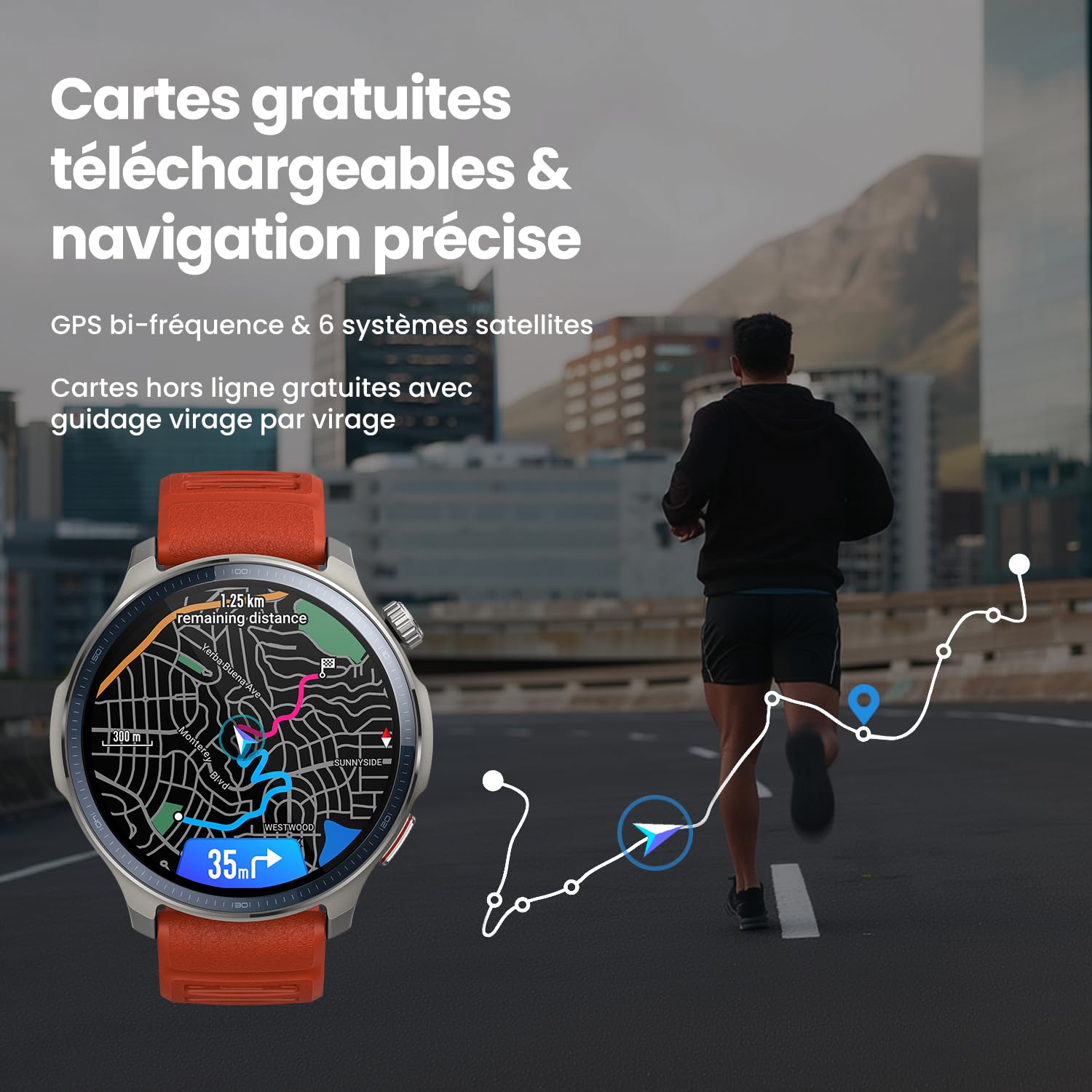 Amazfit Balance 2 Montre Connectée Homme 47mm, GPS, NFC, Écran AMOLED 1,5" en Verre Saphir, Autonomie 21J, 170 Modes Sport, Hyrox, Golf, Suivi Cardio & Sommeil, Smartwatch pour Android et iPhone