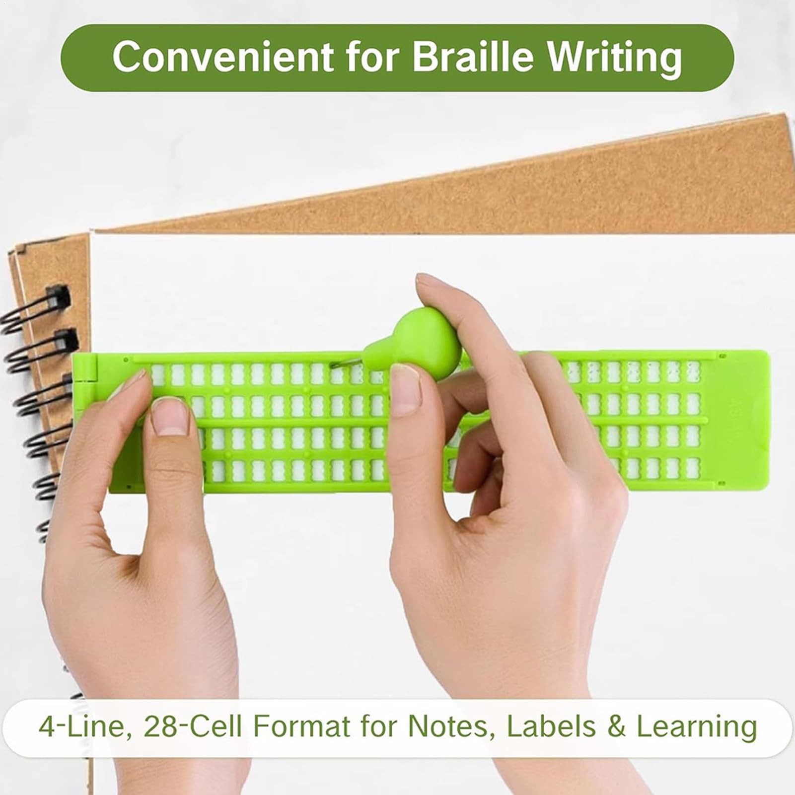 Lavagna Braille, Con Scrittura Fronte-retro, Materiale In Legno E PVC, Kit Di Formazione Alfabeto Braille, Strumento Di Lettura Educativo, Facile Progettazione Autodidatta, Per Bambini, Adolescenti, A