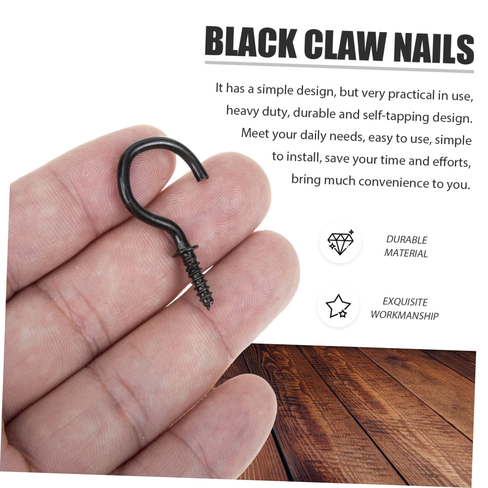 Cabilock Heavy Duty Metal Self Tapping Screw Eye Bolt Hooks 30pcs for Indoor/Outdoor Ceiling Hanging