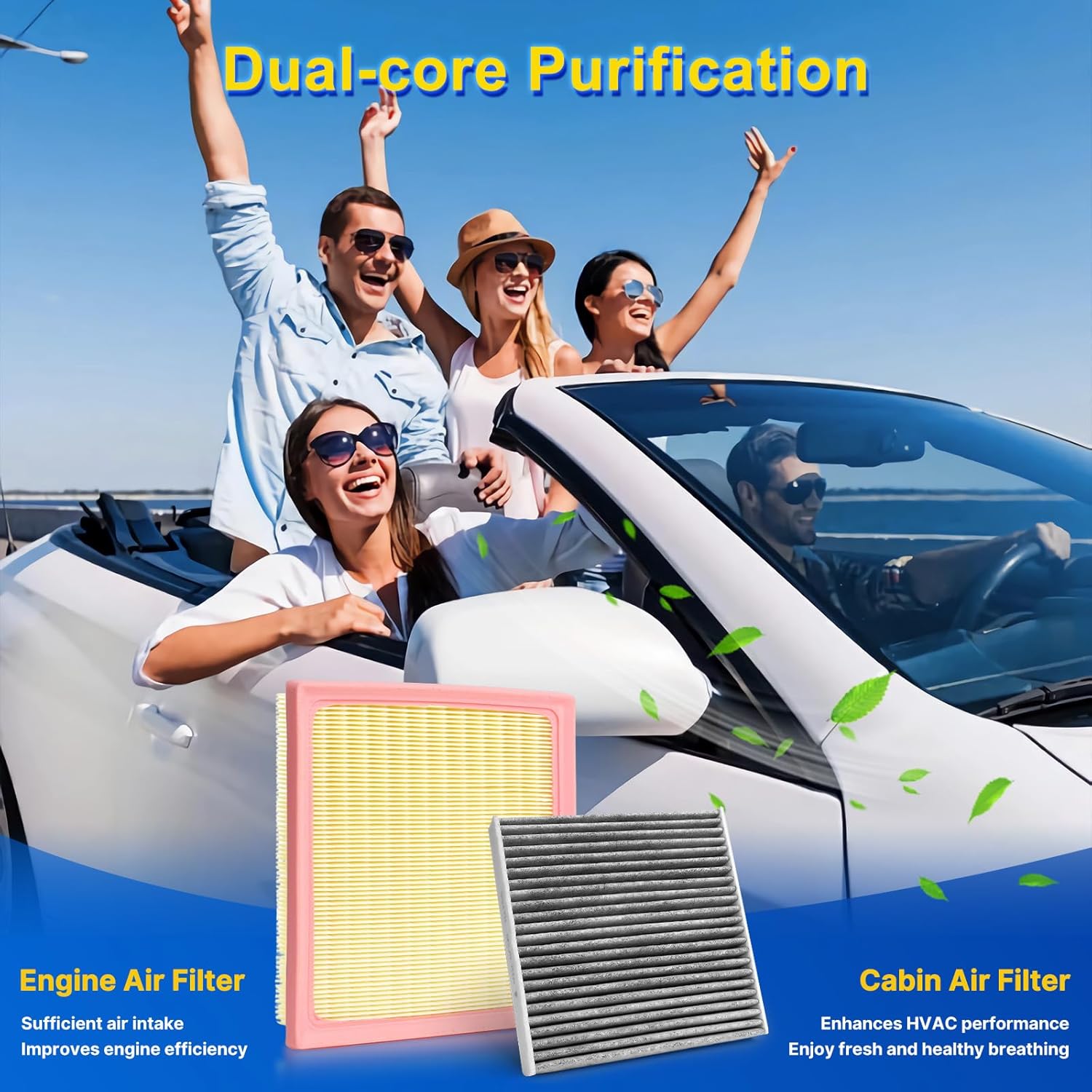 Cabin & Engine Air Filter Kit for 2024-2026 Subaru Crosstrek 2.0L(Hybrid/Gas), 2024-2026 Subaru Crosstrek 2.5L(Gas)