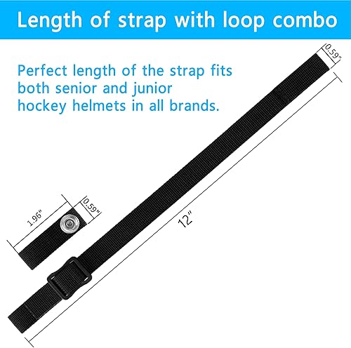 Miniatura 4 de CloceanBrand Correa de barbilla para casco de hockey con una sola correa de repuesto para hockey sobre hielo kit de reparación de bucle