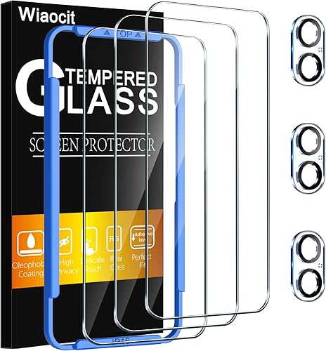 Miniatura 12 de Wiaocit Paquete de 3 protectores de pantalla de vidrio templado para iPhone Air, dureza 9H, sin burbujas, compatible con fundas