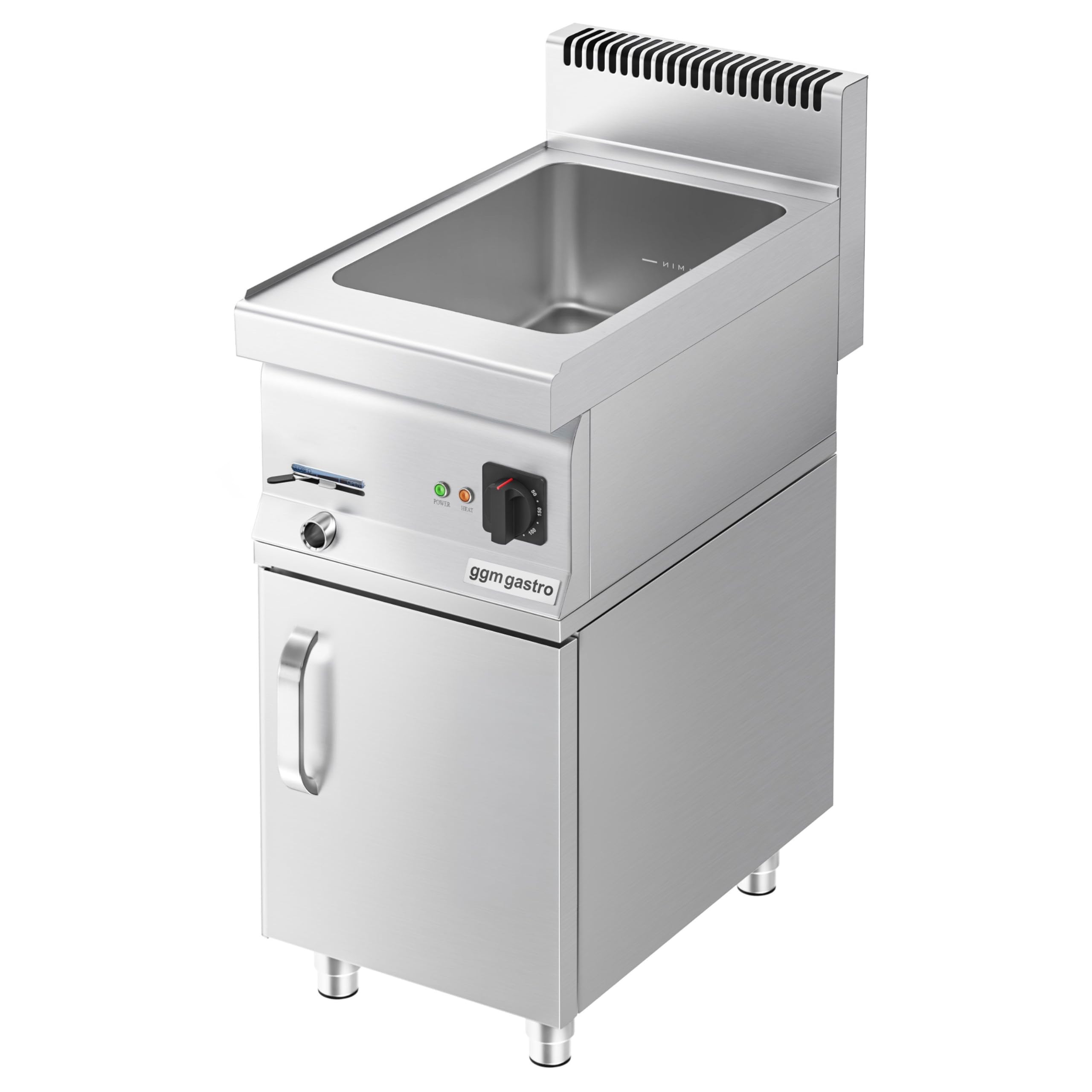 GGM Gastro | BMK400-E#UBK400-E | Elektro Bain-Marie - 1,2 kW - 1x GN 1/1 oder 2x GN 1/2 - inkl. Unterbau mit 1 Tür
