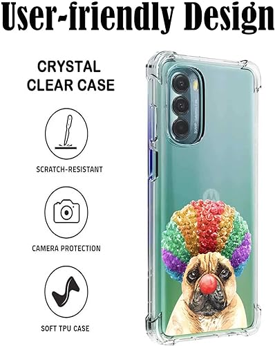 Miniatura 4 de Bulldog - Funda para Moto G Stylus 5G 2022, para Moto Case Puppy Dog, Bulldog francés con pelo colorido, divertido diseño de cachorro para Moto para