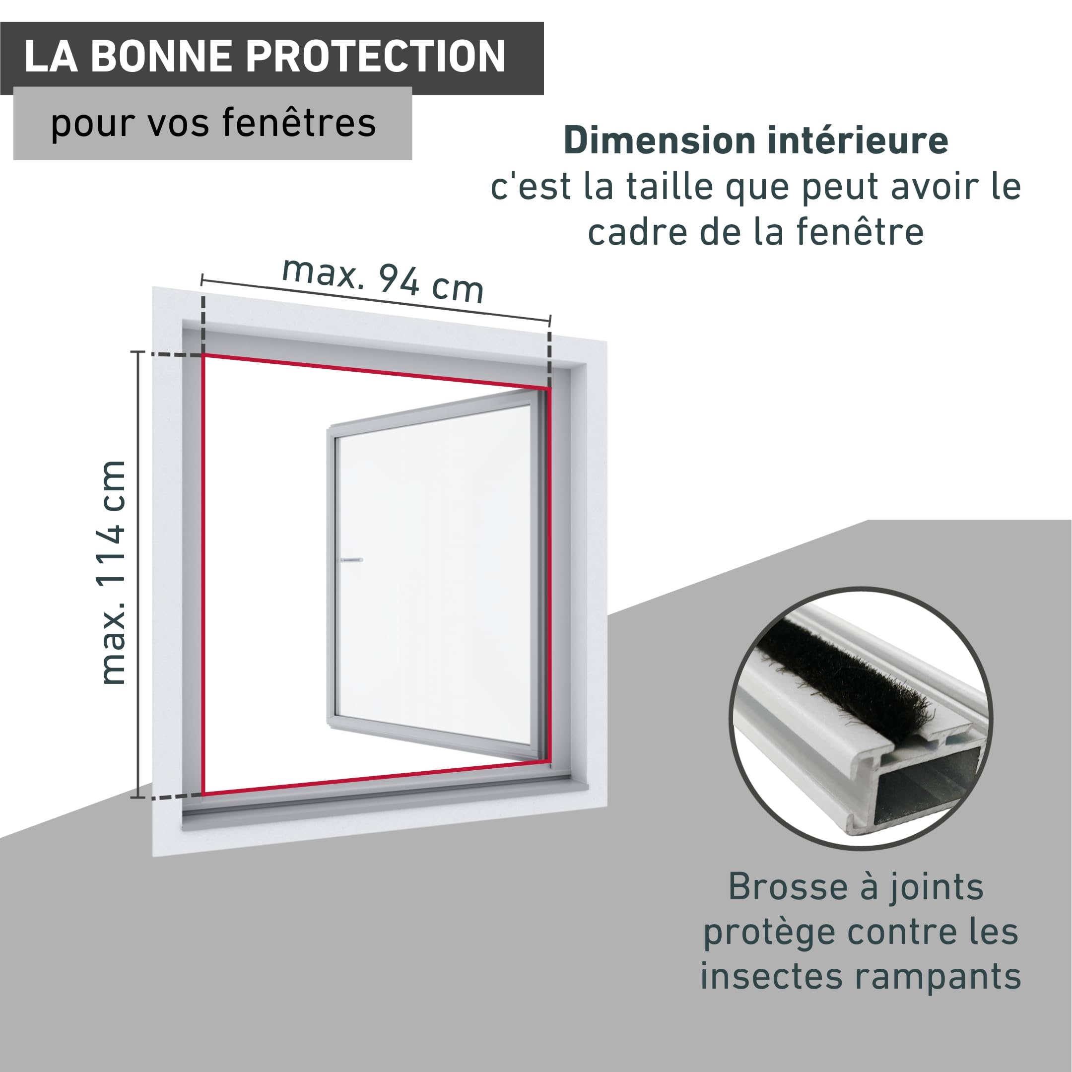 Windhager 04504 Basic Moustiquaire pour fenêtre à cadre tendeur Blanc 100 x 120 cm