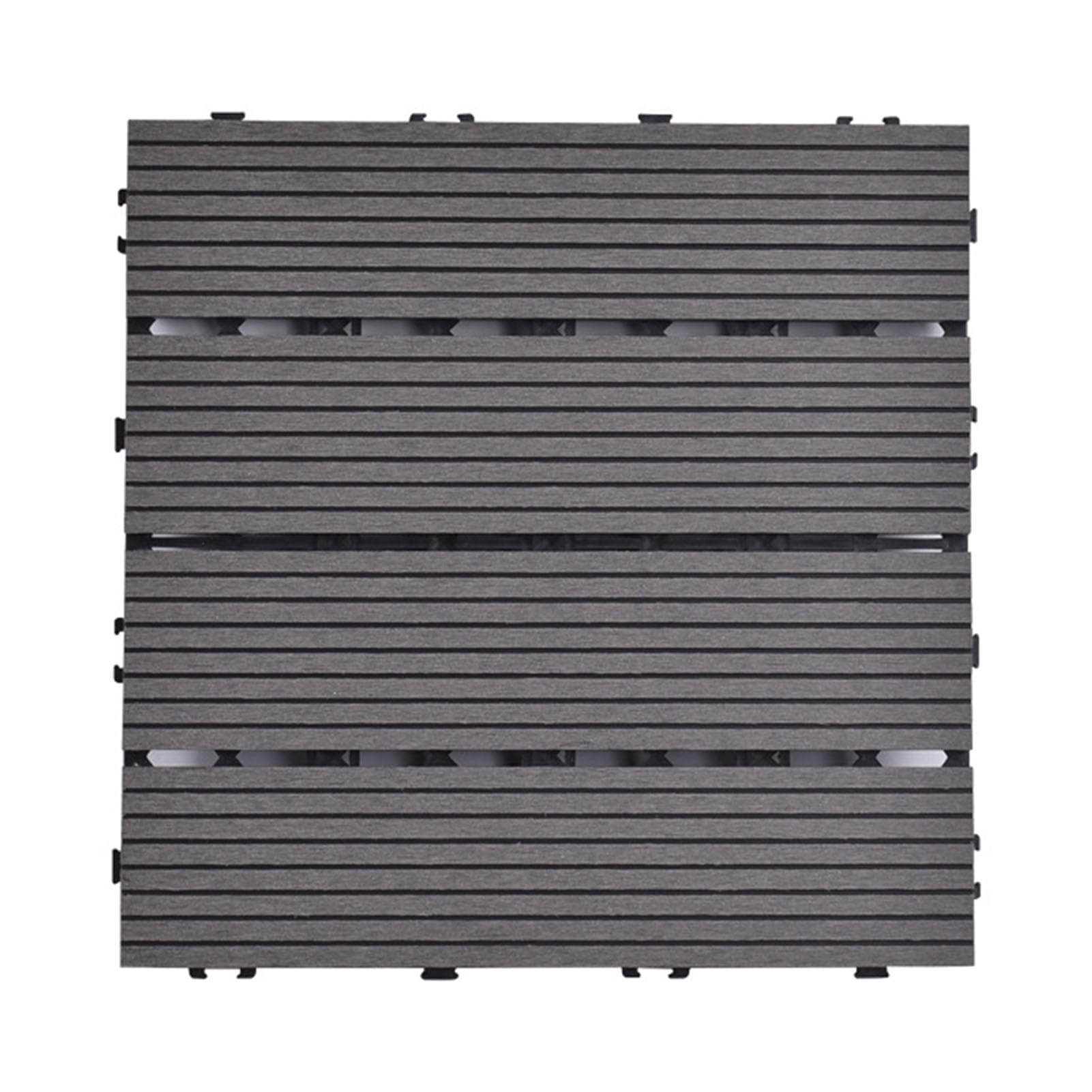 EPANO LXXW Pavimento WPC Incastro 12 Piastrelle for terrazza ad Incastro for Esterni, Impermeabili, a Scatto, for Patio, Balcone, Giardino, terrazza per Giardino, Patio, Terrazza, Balcone(A-Gray)