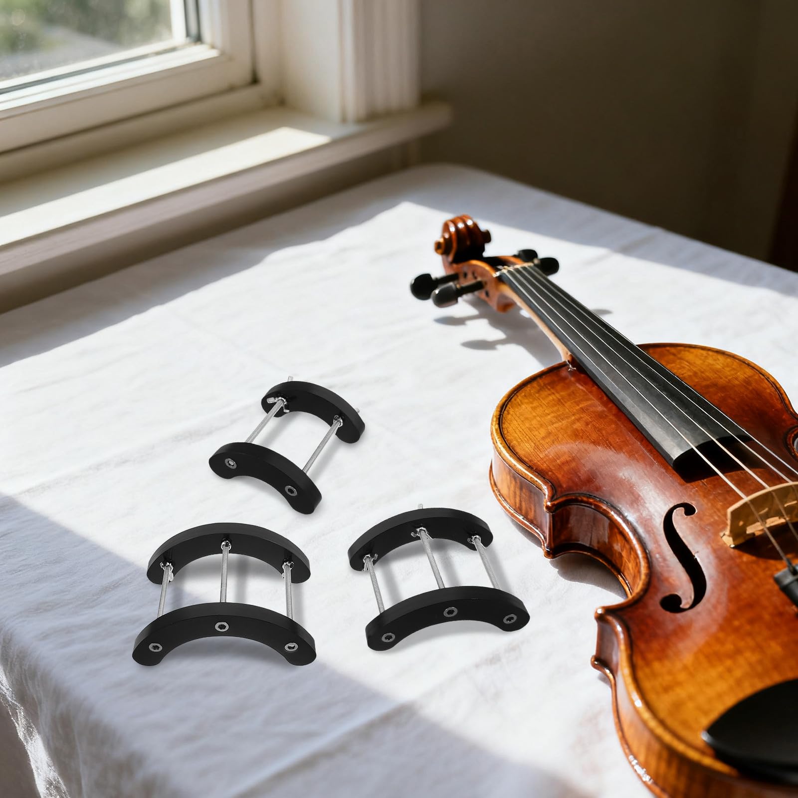 6 Piezas Soporte para Bastón de Violín 4/4, Herramienta para Fijar Instrumentos de Cuerda, Protección para Violines y Violonchelos, para Talleres de Fabricación y Reparación