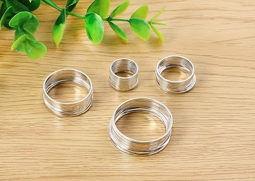 Miniatura 4 de Shapenty 4 tamaños de 0.591 in, 0.787 in, 0.984 in, 1.181 in, latón, colgante de círculo hueco, enlaces, marcos de bisel abierto, conectores