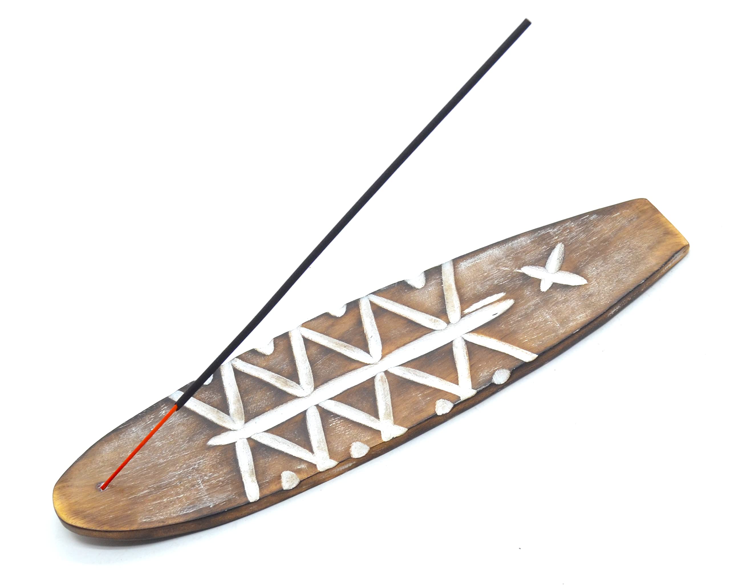 African Abborigen Indian Surf Board Incense Stick Incense Ashtray Ash Pickup, Rustic Beach Style 26 cm (Joss Stick)