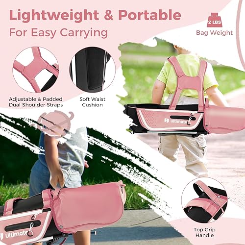 Miniatura 6 de Goplus Junior - Juego completo de palos de golf para niños, palos de golf para mano derecha con bolsa de soporte, capucha para lluvia, juego de