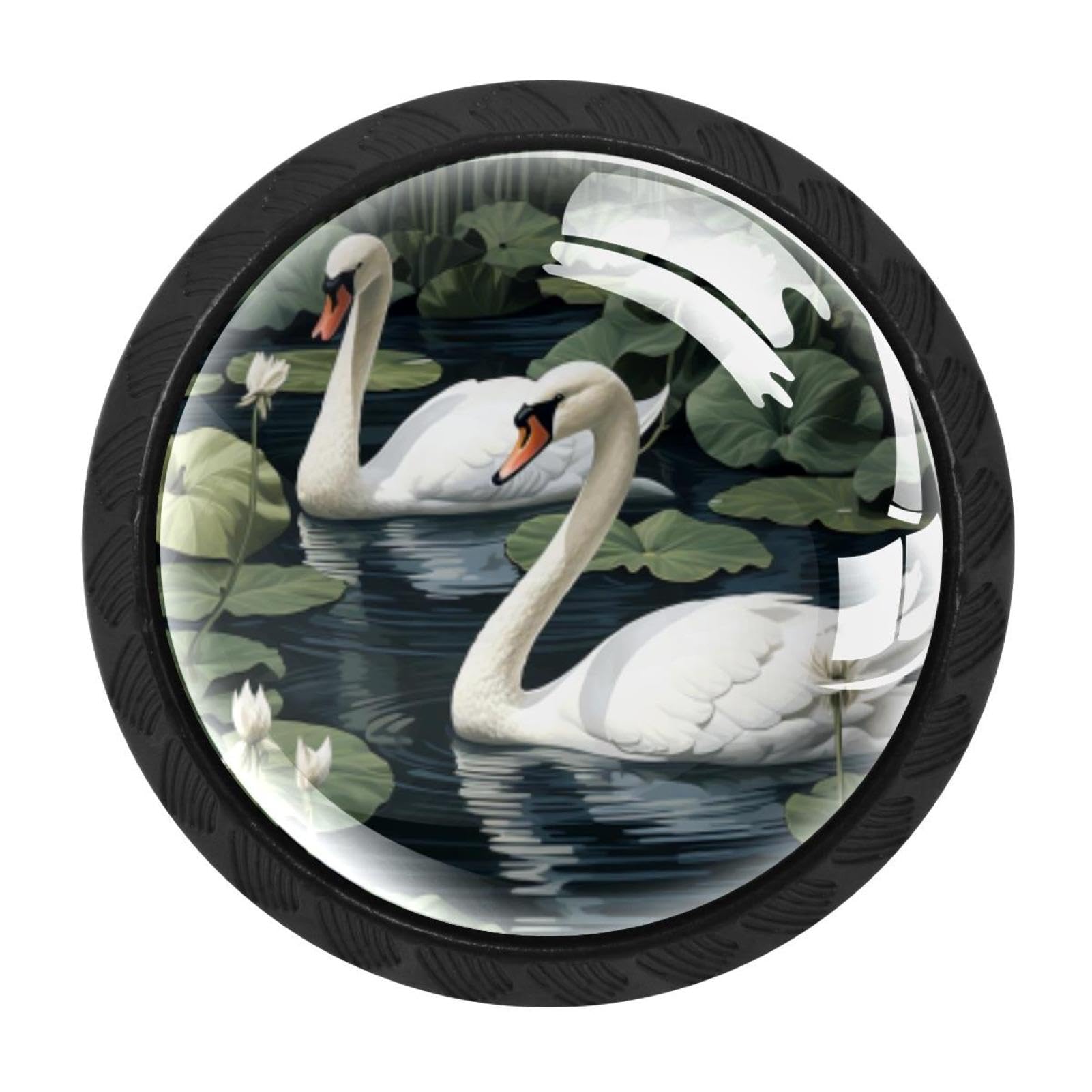 CHENZZZZ 4 Pack Swan Kitchen Cabinet Knobs Drawer Knobs Door Dresser Handles for Personalized Gifts Great for Any Occasion