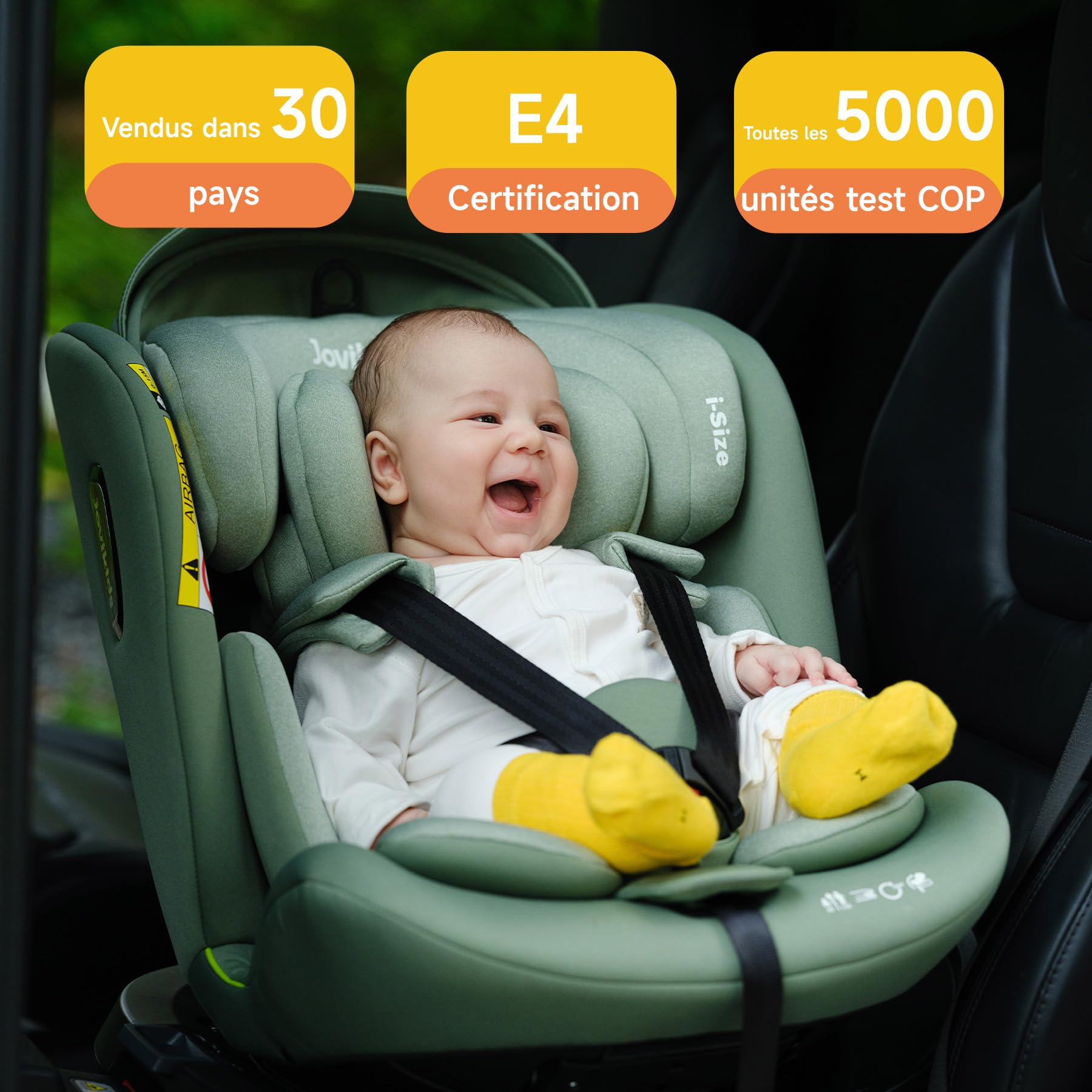 Siège Auto 360°i-Size avec ISOFIX, de 40 à 150 cm - Rotation à 360°, convient de la naissance à 12 ans, 12 réglages de tête et tissu lavable - la sécurité avant tout (Black)