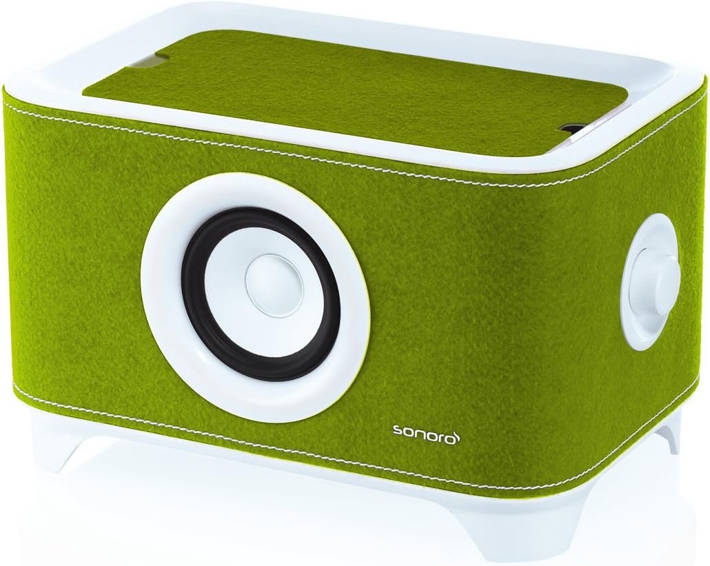 Sonoro Troy Universal Desktop Speaker Stand with Charger - Green Felt