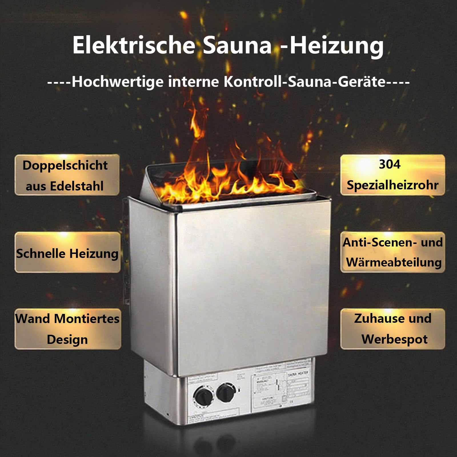 Chauffage électrique pour sauna 3,0 kW 220 V Convient pour sauna de 3 m³