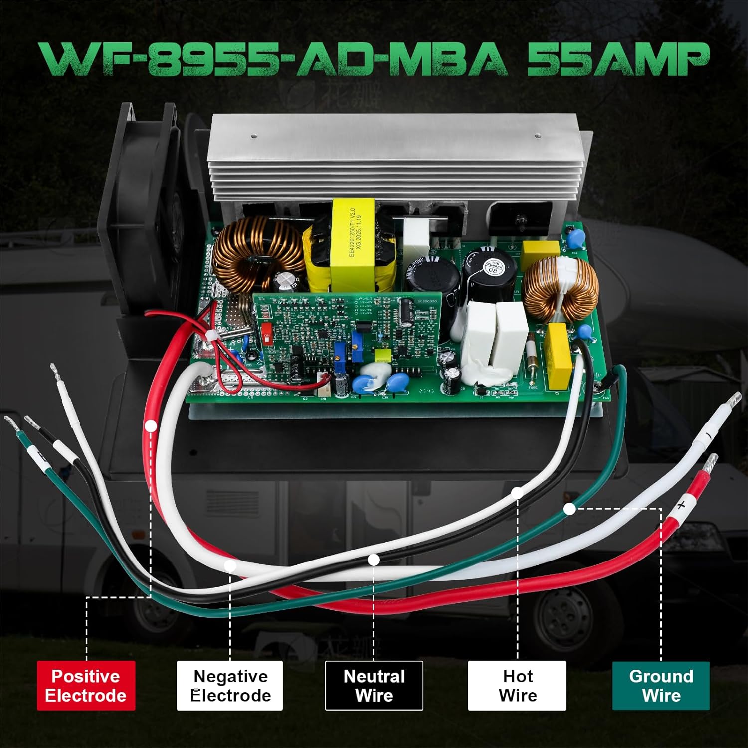 Upgrade Wf-8955 Power Converter with Recognition Lead Acid and Lithium Batteries - Quiet Cooling Wf-8955-Ad-Mba Converter for Wf-8955 and Parallax 7155 Converter,Fit Wf-8955pec Without Any Issues