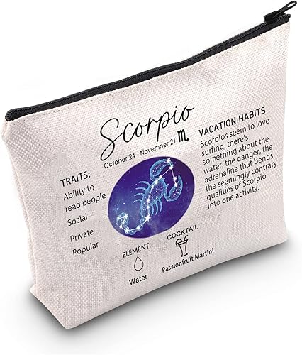 LEVLO 12 bolsas de aseo de viaje de constelación, 12 bolsas de maquillaje cosmético del zodiaco, regalo de cumpleaños para el día de la madre,