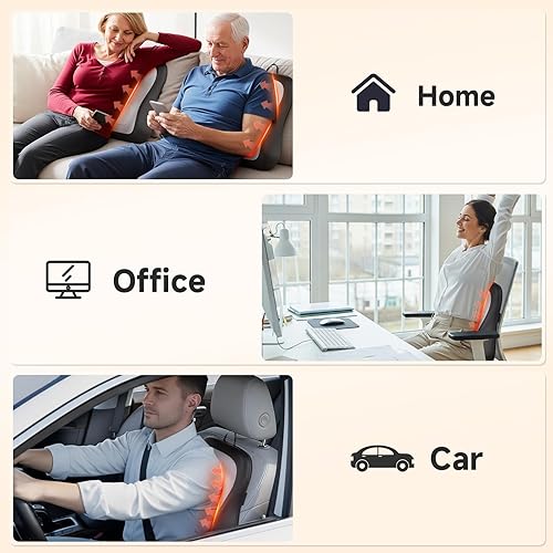 Miniatura 5 de Shiatsu - Masajeador de espalda y cuello para aliviar el dolor de tejido profundo, masajeador de espalda rodante hacia arriba y hacia abajo con