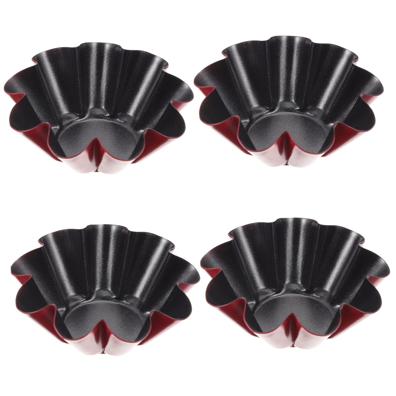 Cabilock 16 Piezas Molde De Tarta De Huevo En Forma De Flor Tazas Para Muffins Tabla De Pastel De Oro Mini Platos De Tarta Pudín Sin Recubrimiento Caja De Tarta De Huevo