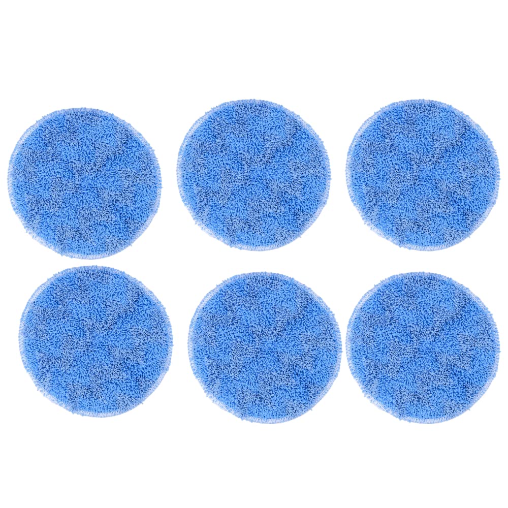 Cuscinetti di Ricambio per Mocio Elettrico Dyson Mop Pads 6 Pz. | Ø15 cm in Microfibra Blu, Compatibile con Dyson V7 V8 V10 V11 V15 | Tamponi Lavabili, Riutilizzabili per Legno, Piastrelle, Laminato