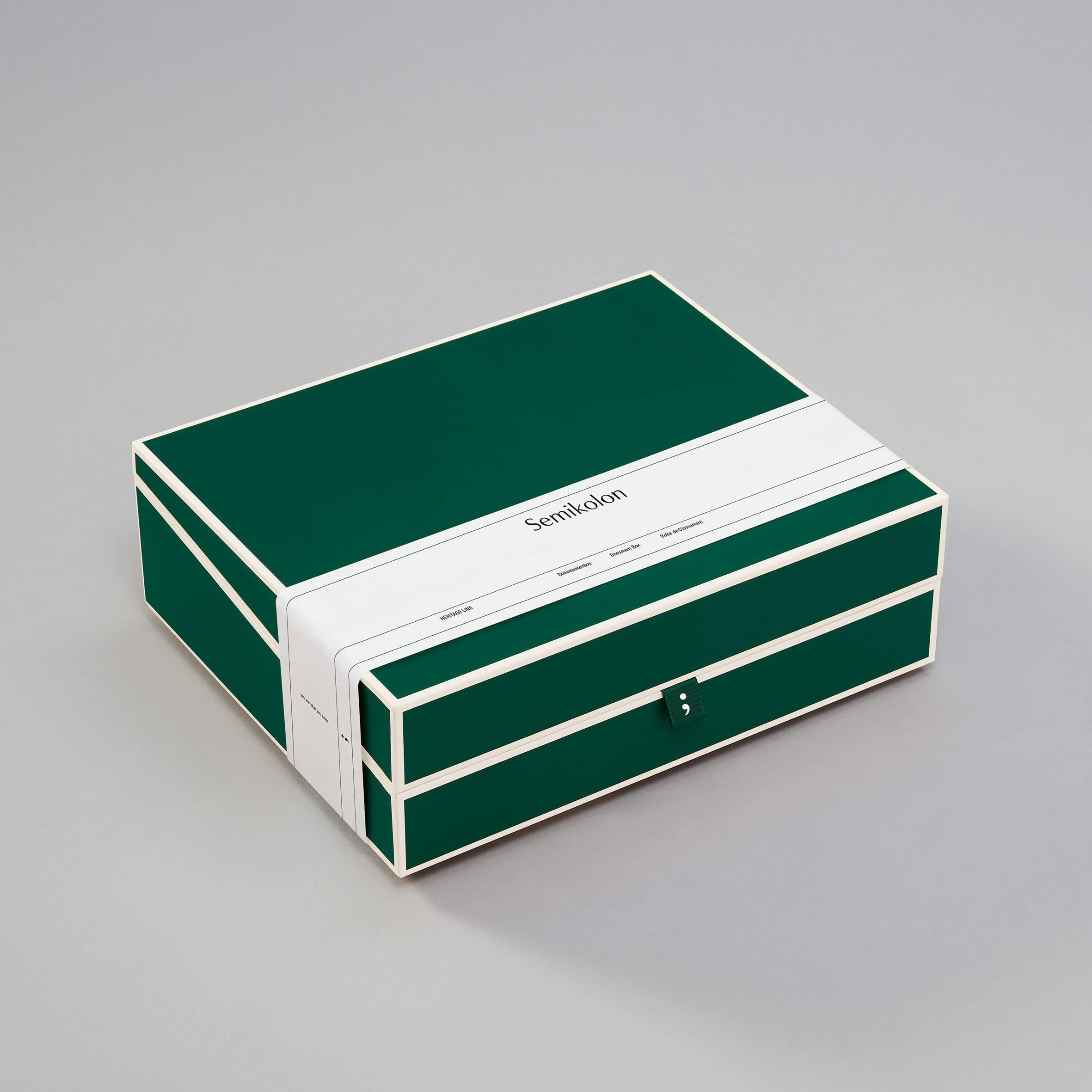 Semikolon 364105 Document box - Storage box for A4 documents - 31.5 x 26 x 10 cm - forest green