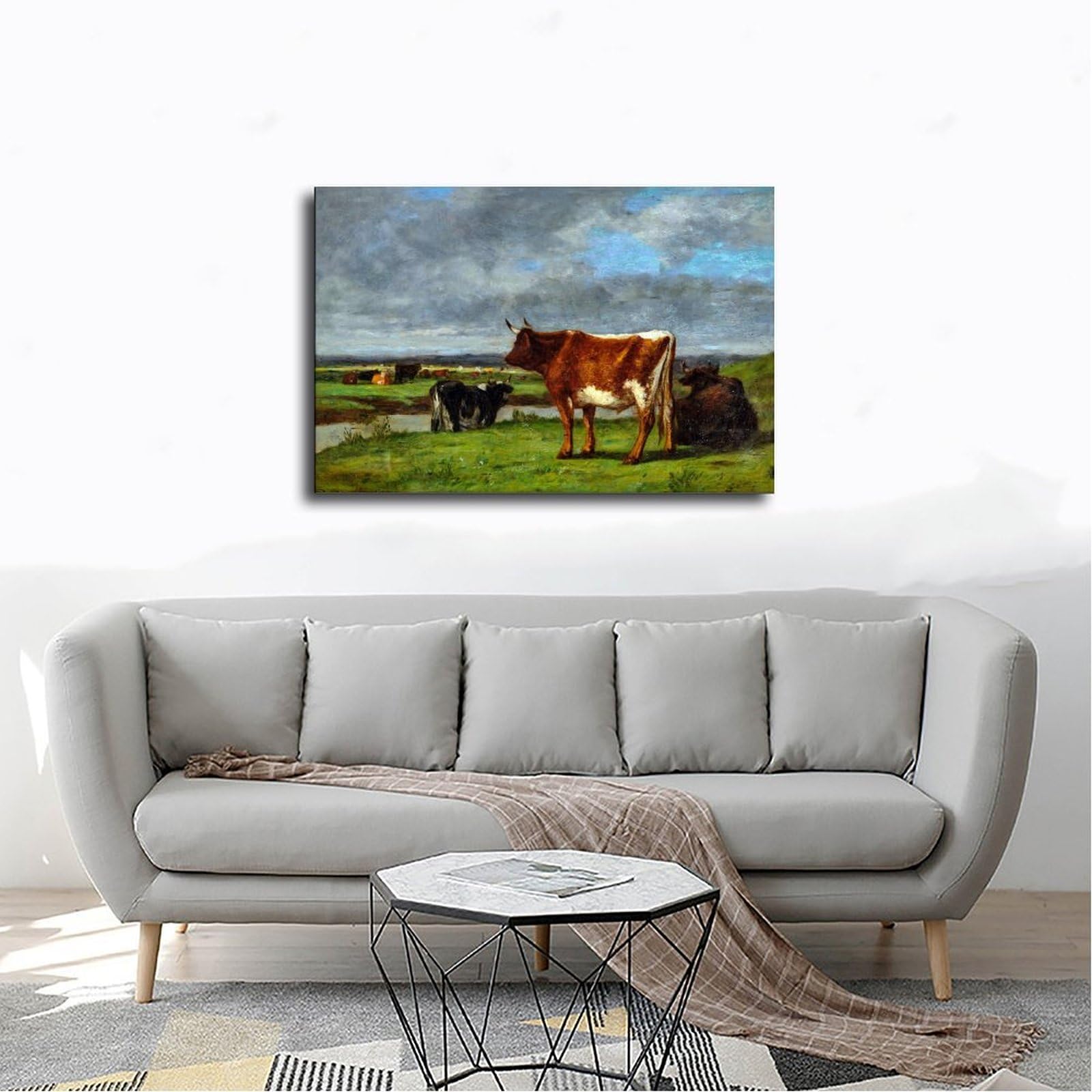 Eugène Boudin Vaches Au Paturage Canvas Print Wall Art