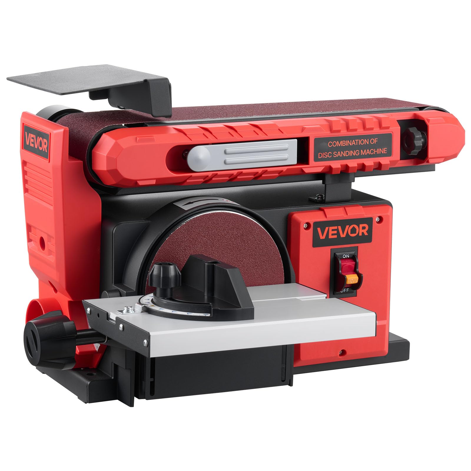 VEVOR 6" Disc Sander & 4" x 36" Belt Sander, 400W Professional Belt Disc Sanders Combo with 0-45° Adjustable Worktable & Dust Collection Port for