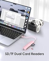 LENTION USB C Hub 7 az 1-ben - 100W PD Töltés, 4K HDMI, SD/TF Kártyaolvasó, USB 3.0 - MacBook Pro/Air, iPhone 16/15 Kompatibilis Adapter, Ró 3