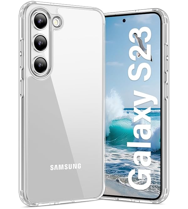 Vakoo Case for Samsung Galaxy S23 5G | Clear Anti-Yellowing, Hard Back, Military-Grade Drop Protection, Supports Wireless Charging - Transparent by Vakoo - Used condition - US$7.41