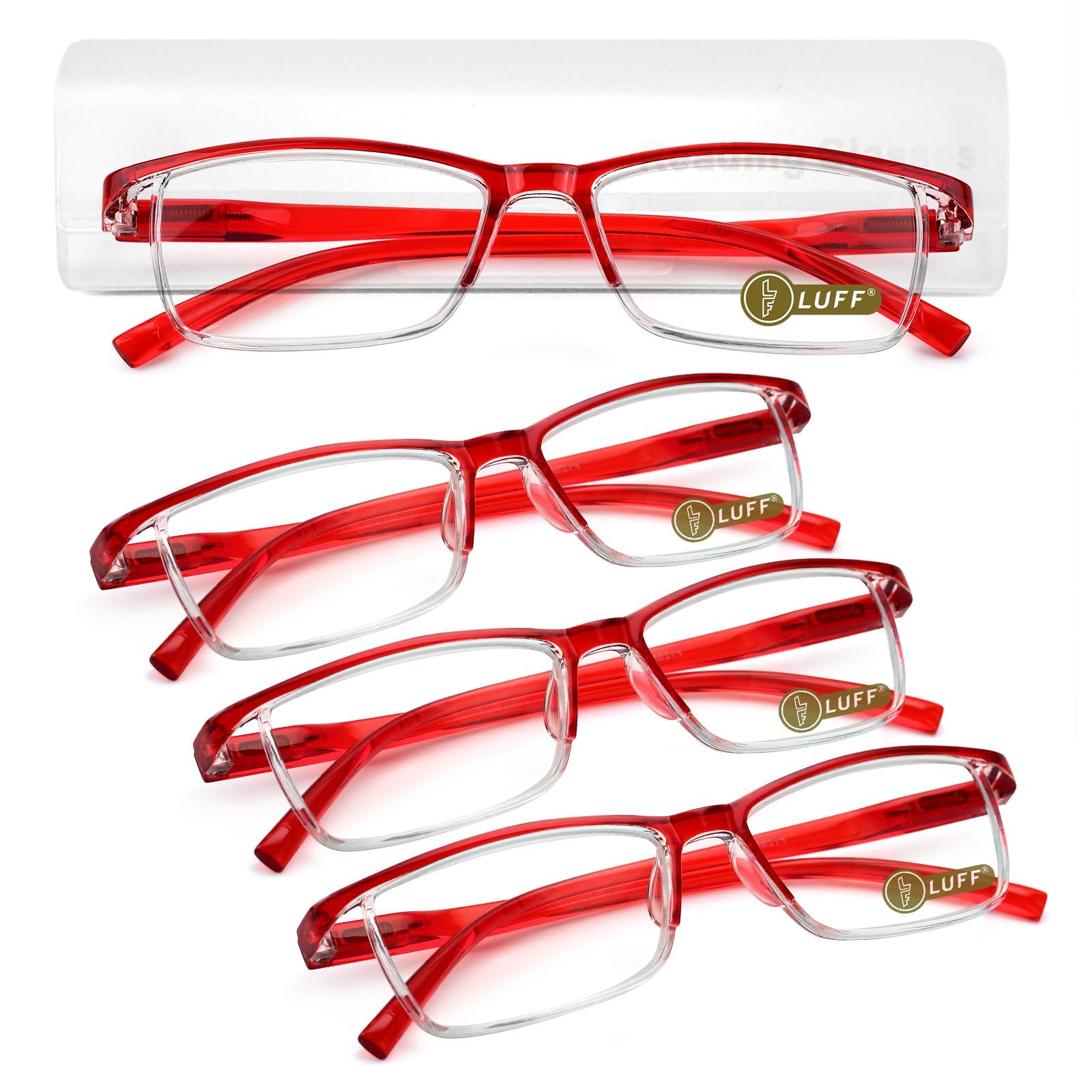 LUFF 4Pairs Occhiali da lettura anti-raggi blu Lettori ultraleggeri portatili