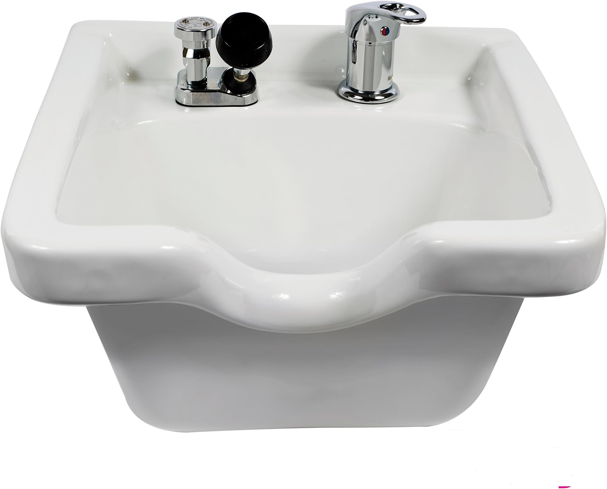 Salon Barber Porcelain Wall Mounted Square Shampoo Bowl In (WHITE)