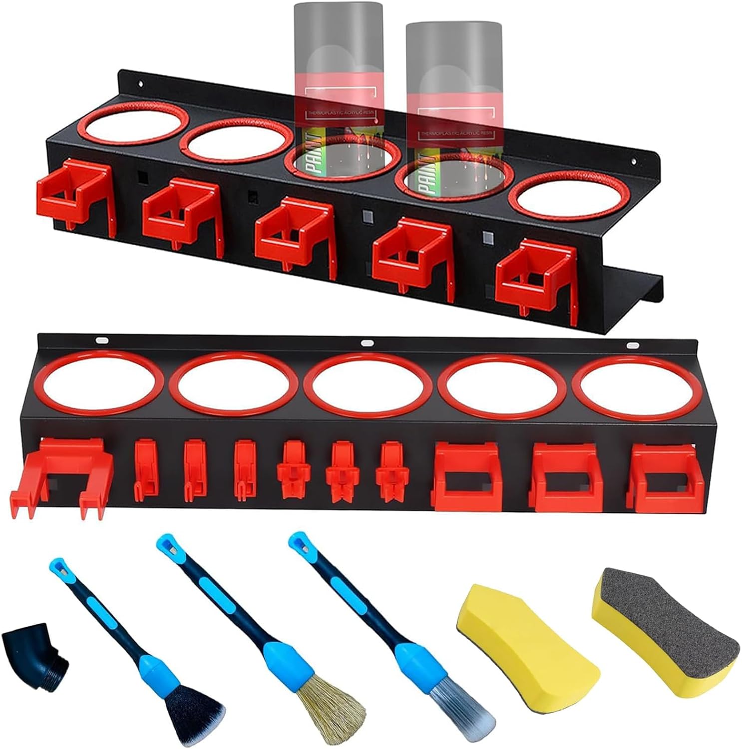 Spray Bottle Holders, Spray Bottle Rack Storage, Wall Mounted Spray Paint Can Rack,2 Pack Spray Bottles Holders Wall Mount, Spray Can Holder Rack,Cleaning Detailing Tools