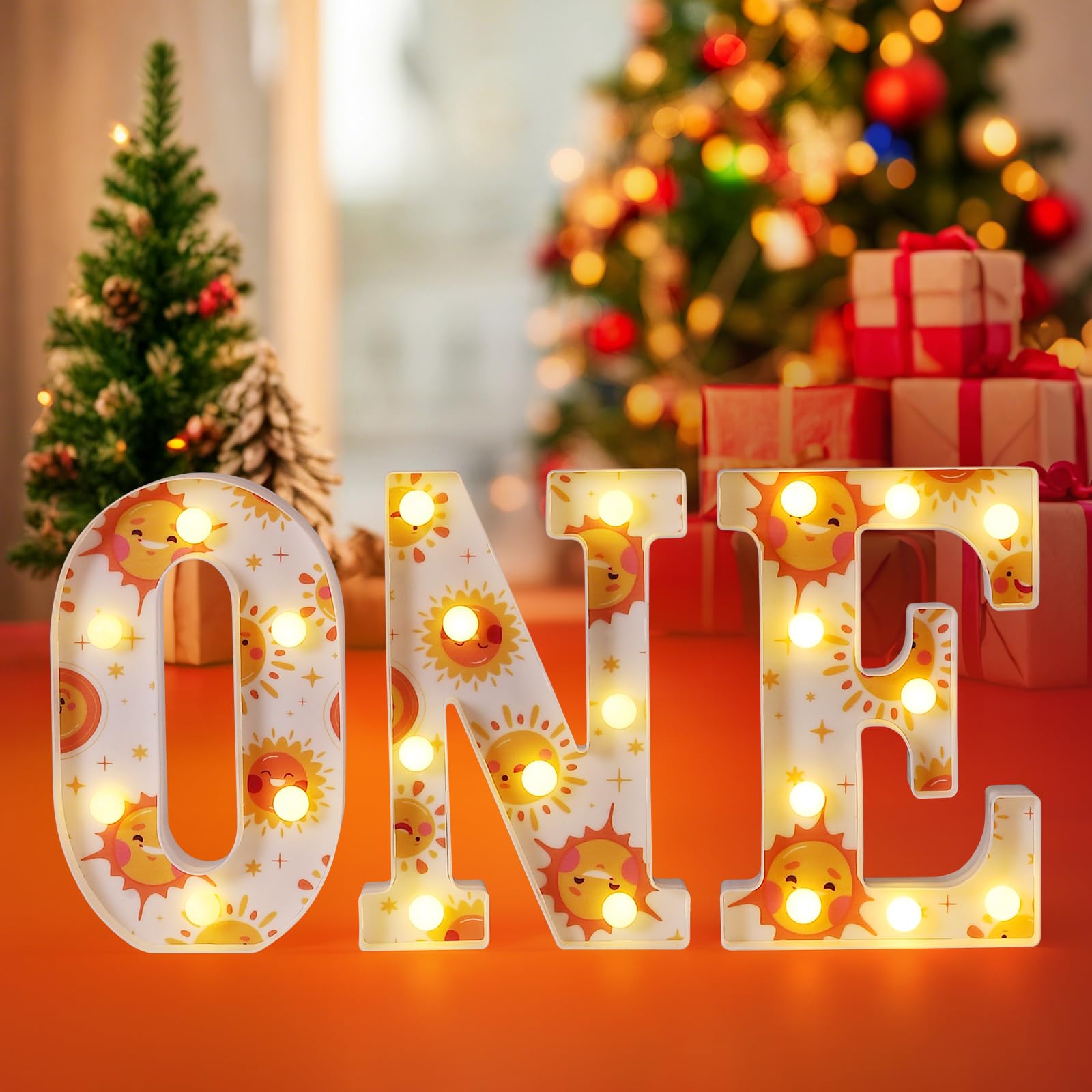 Threelf First Trip Around The Sun Decorations Girl,First Birthday Decorations for Girl Sunshine Party,1st Birthday Decoration Girl One Year Old Light