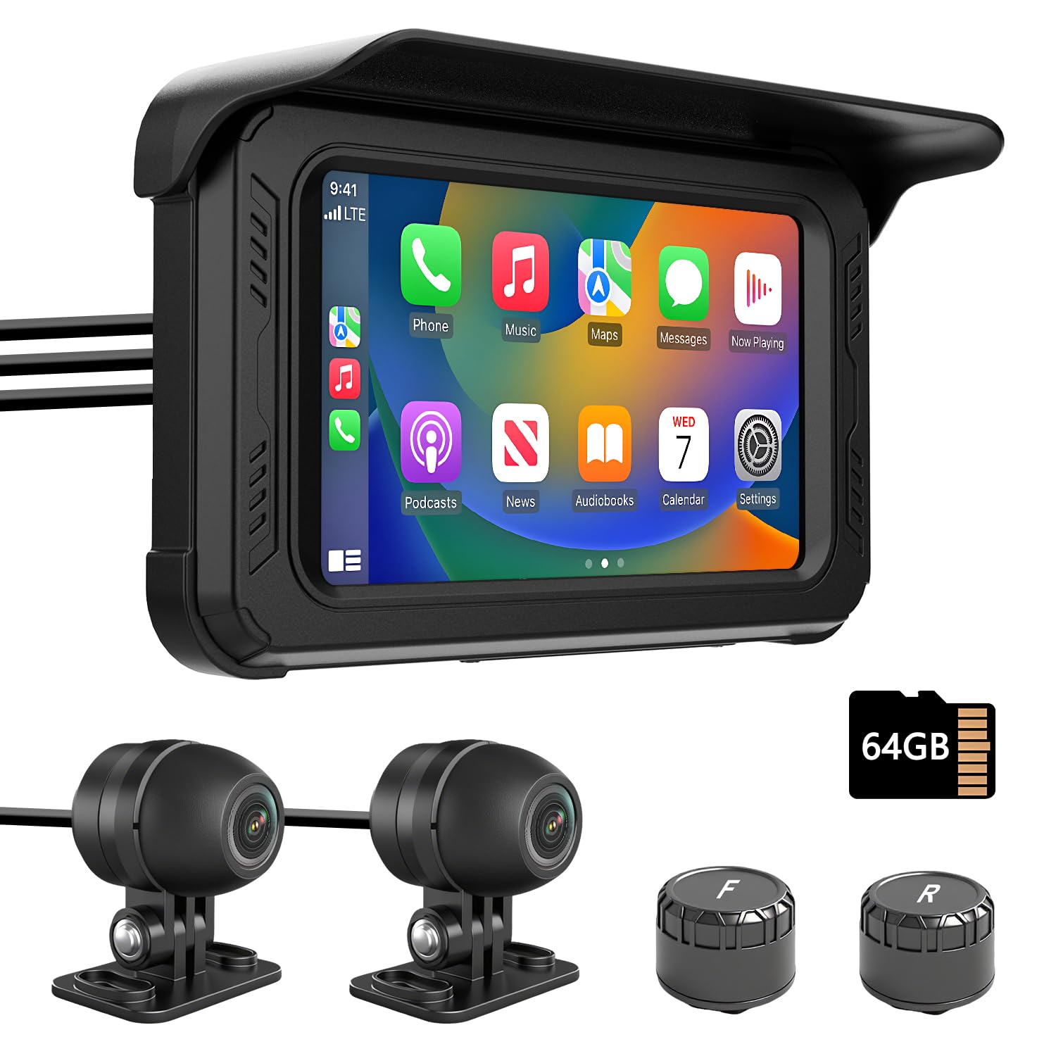 camera motocicletta con schermo 5 pollici gps tf card
