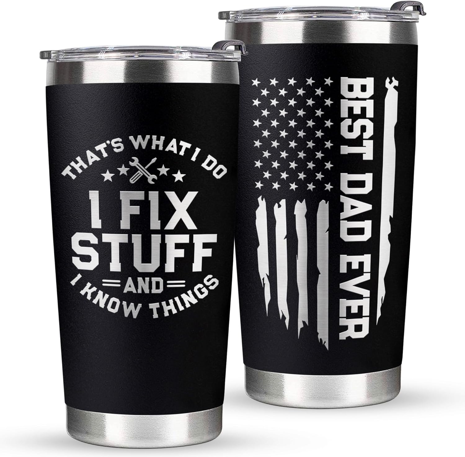 VIWIS Christmas Gifts for Dad, Men - Gifts for Dad from Daughter, Son - Dads Birthday Gift Ideas, Happy Birthday gifts for Dads, Fathers - Best Dad Ever Gift, Best dad Tumbler, 20 Oz dad Cup