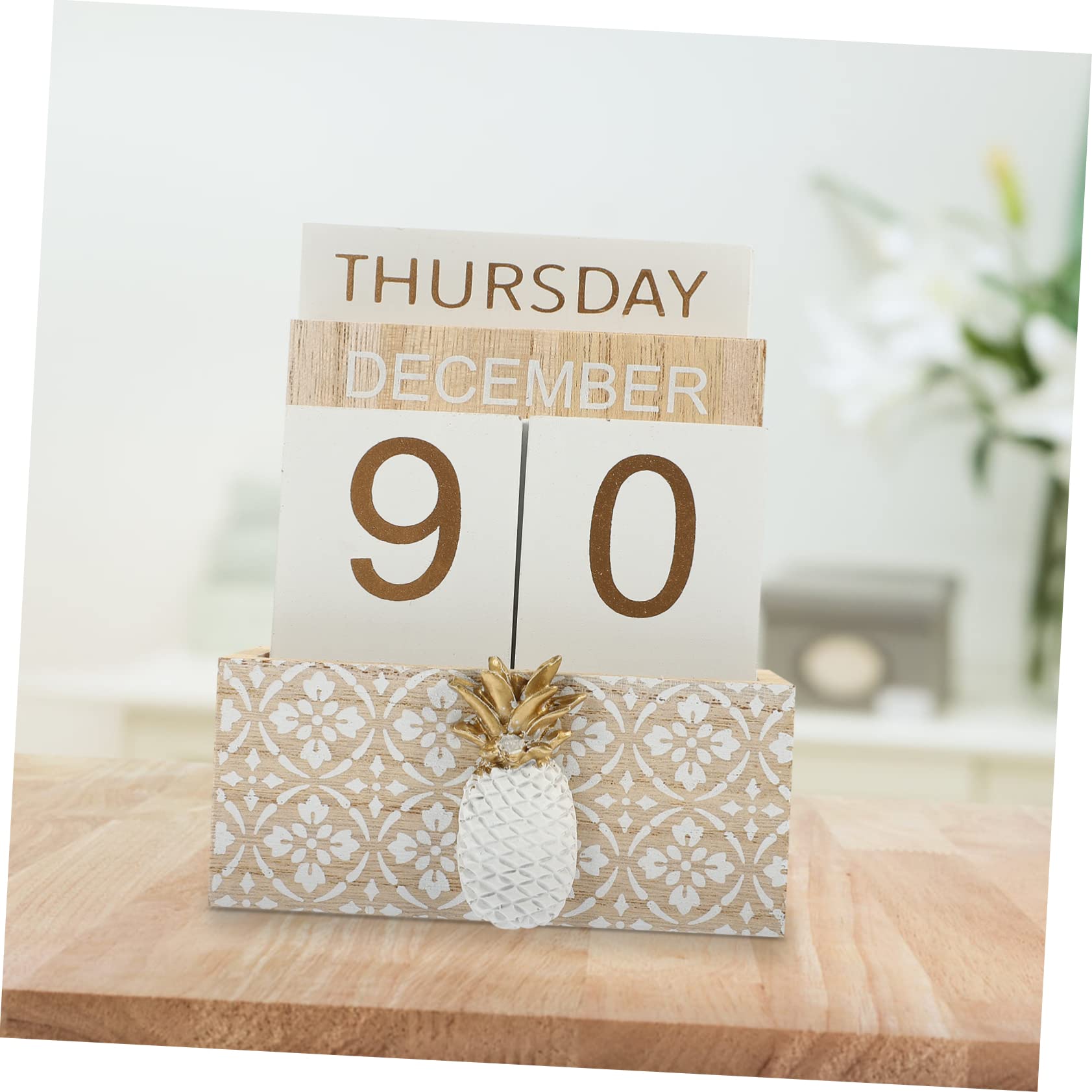 VILLCASE 3stücke Rustikaler Holzblock Kalender Für Schreibtisch Wiederverwendbarer Stilvoller Tischkalender Für Zuhause Und Büro Zeitlose Dekoration Für Deko-accessoire Für Und Hotels