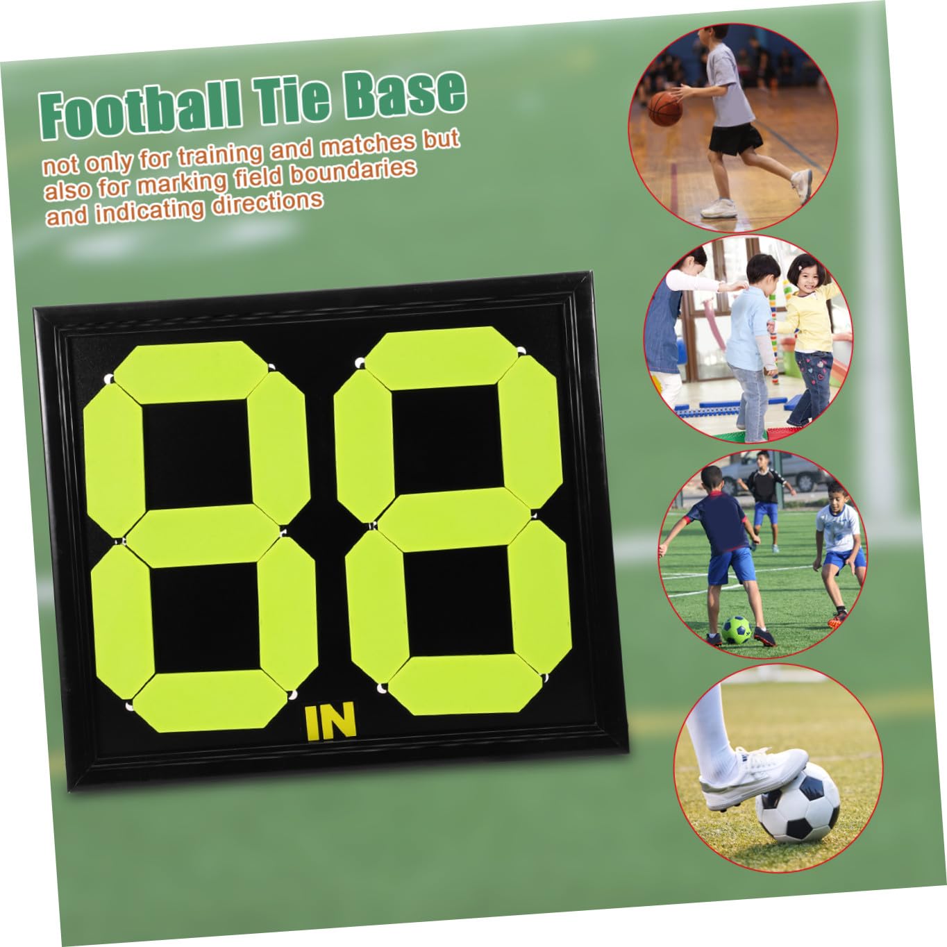 Tabellone Segnapunti Manuale per Arbitri Calcio Numeri Fluorescenti Kit da Arbitro di Calcio in PP Resistente Compatto e Visibile per Sostituzioni e Sport di Squadra