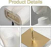 Vista 4 de Maniquí Femenino Forma de Vestido Torso, Cuerpo de Maniquí de Exhibición con Cabeza Desmontable, Manos de Madera y Soporte Dorado de Altura