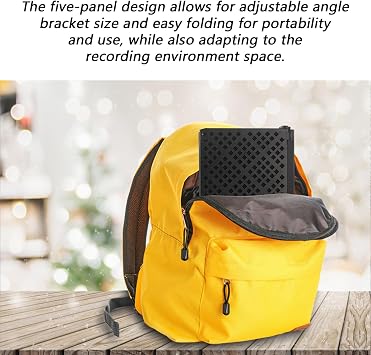 Microphone Isolation Shield - 5 Sided Foam Windscreen, Portable Soundproof Vocal Booth Box, Studio Recording Acoustic Filter, Noise Cancelling Filter, For Podcasting Streaming Music Voice Over