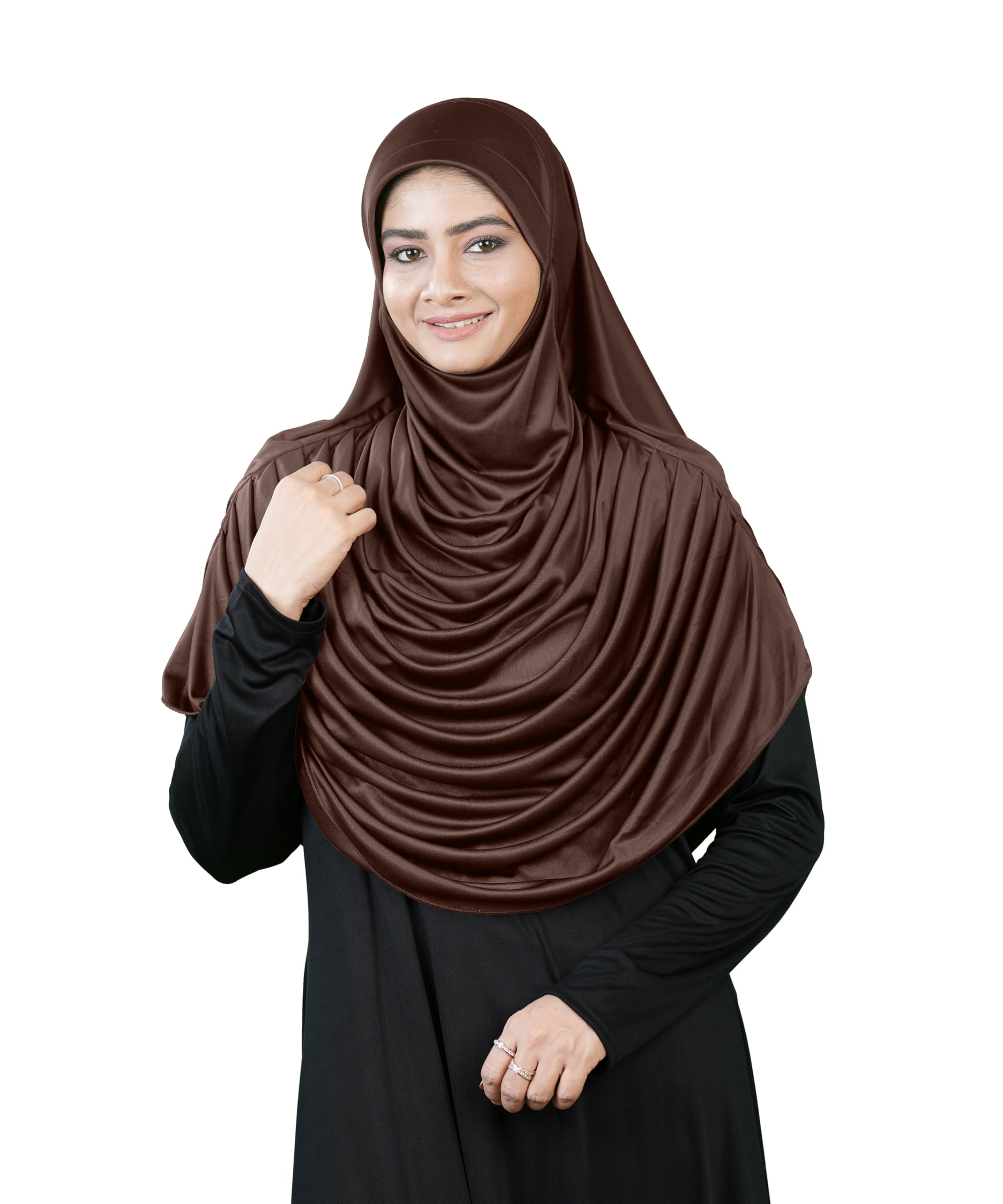 MeharHijab Stretchable Frilled Hijab Scarf for Muslim Women | Soft Polyester Stylish Hijab for Women & Teenagers Faeezah Hijab