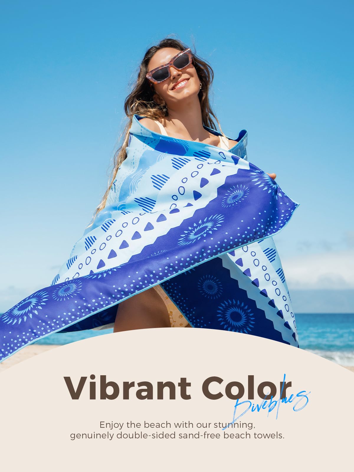 Diveblues Telo Mare Microfibra, Telo Mare Grande 178x80cm uomo e donna, Asciugatura Rapida, Super Assorbente, Compatto e Leggero, Asciugamano da Spiaggia Bagno, Essenziale in Spiaggia
