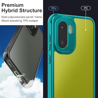 Cresee Case for OnePlus 15R, Anti-Fingerprint Matte Translucent Hard Back + Soft TPU Bumper Shockproof Phone Cover for OnePlus 15R - Black Frost