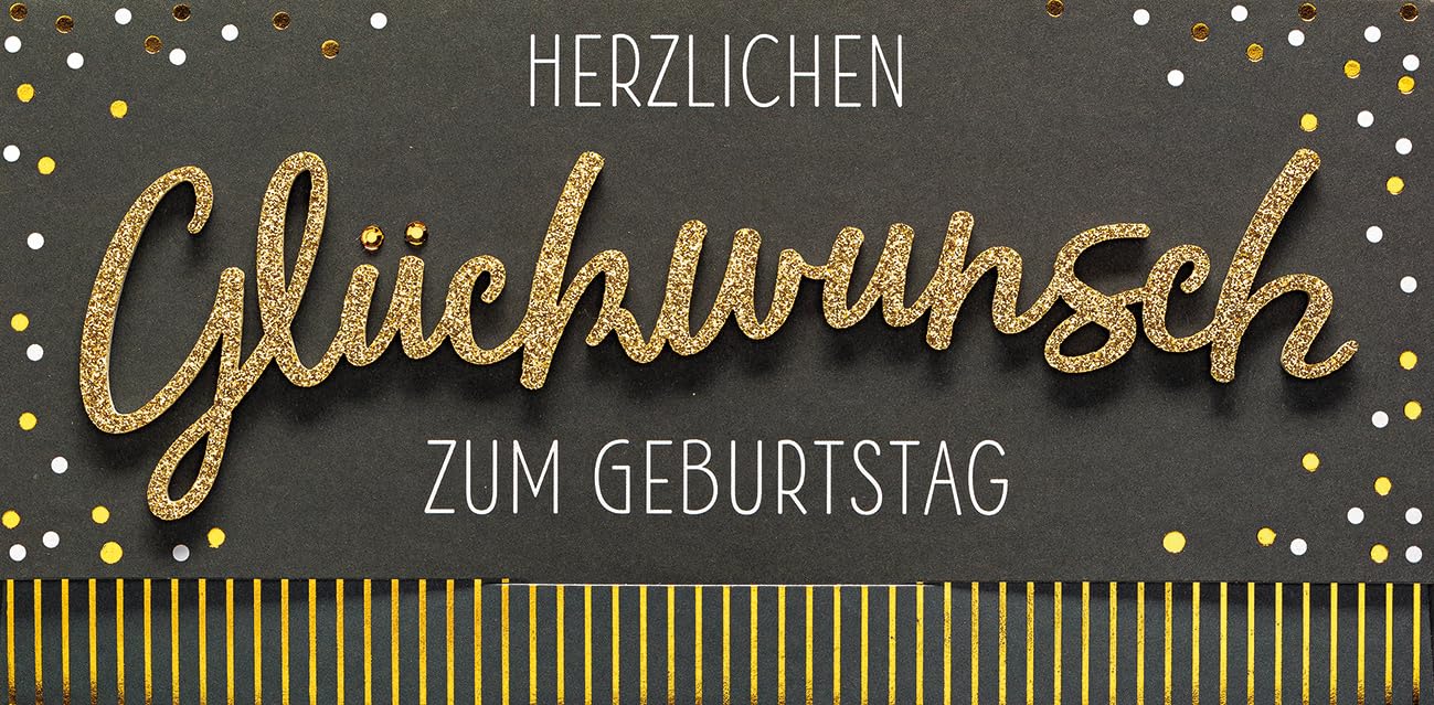 Perleberg Birthday Card Lettering Surprise – Congratulations – 11 x 22 cm