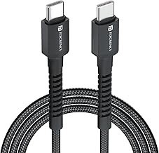 Portronics Konnect X 60W Unbreakable Nylon Braided Cable, 2M Fast Charging Cable For iPhone 15 Series, iPad, Samsung Galaxy (Black)