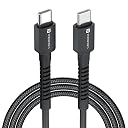 Portronics Konnect X 60W Unbreakable Nylon Braided Cable, 2M Fast Charging Cable For iPhone 15 Series, iPad, Samsung Galaxy (Black) gallery image