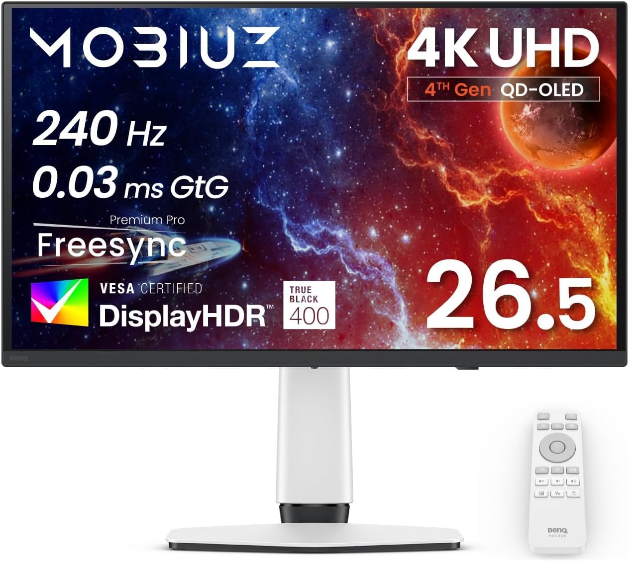 بين كيو شاشة العاب EX271UZ 27 انش 4K QD-OLED من موبيوز | 240Hz فائقة