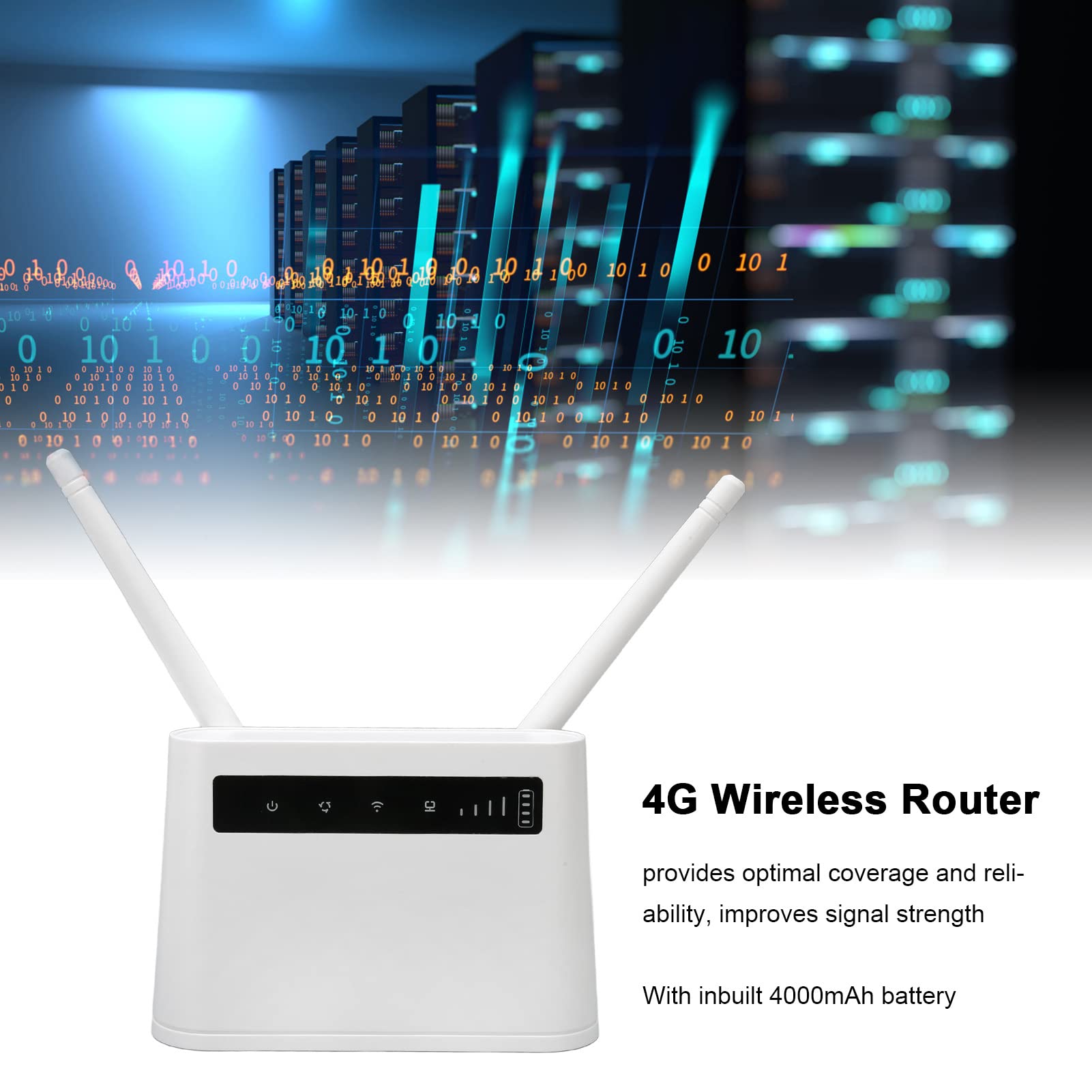 Bewinner Router Modem 4G LTE Sbloccato con Slot per Scheda SIM, WiFi 300 Mbps, Router Hotspot WiFi Mobile Wireless con 2 Antenne, Router LTE Wireless per la Famiglia Dell'ufficio