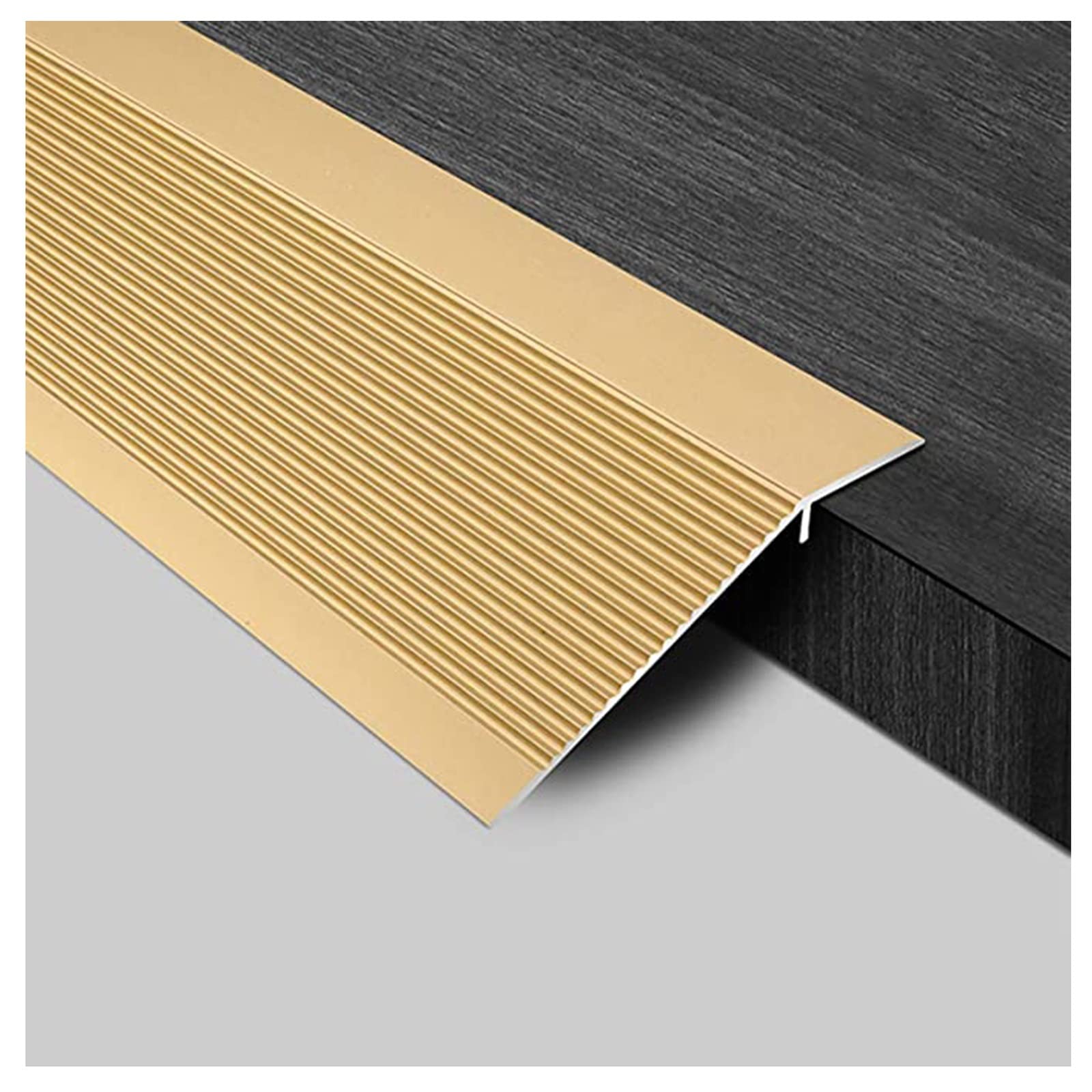 Remys Gold Lightweight Floor Divider Strip Carpet To Tile,T-Molding Flooring Transition Strip, Gap Connecting Floor Bar For Sliding Doors Doorway(,Long 130Cm/51.2In)