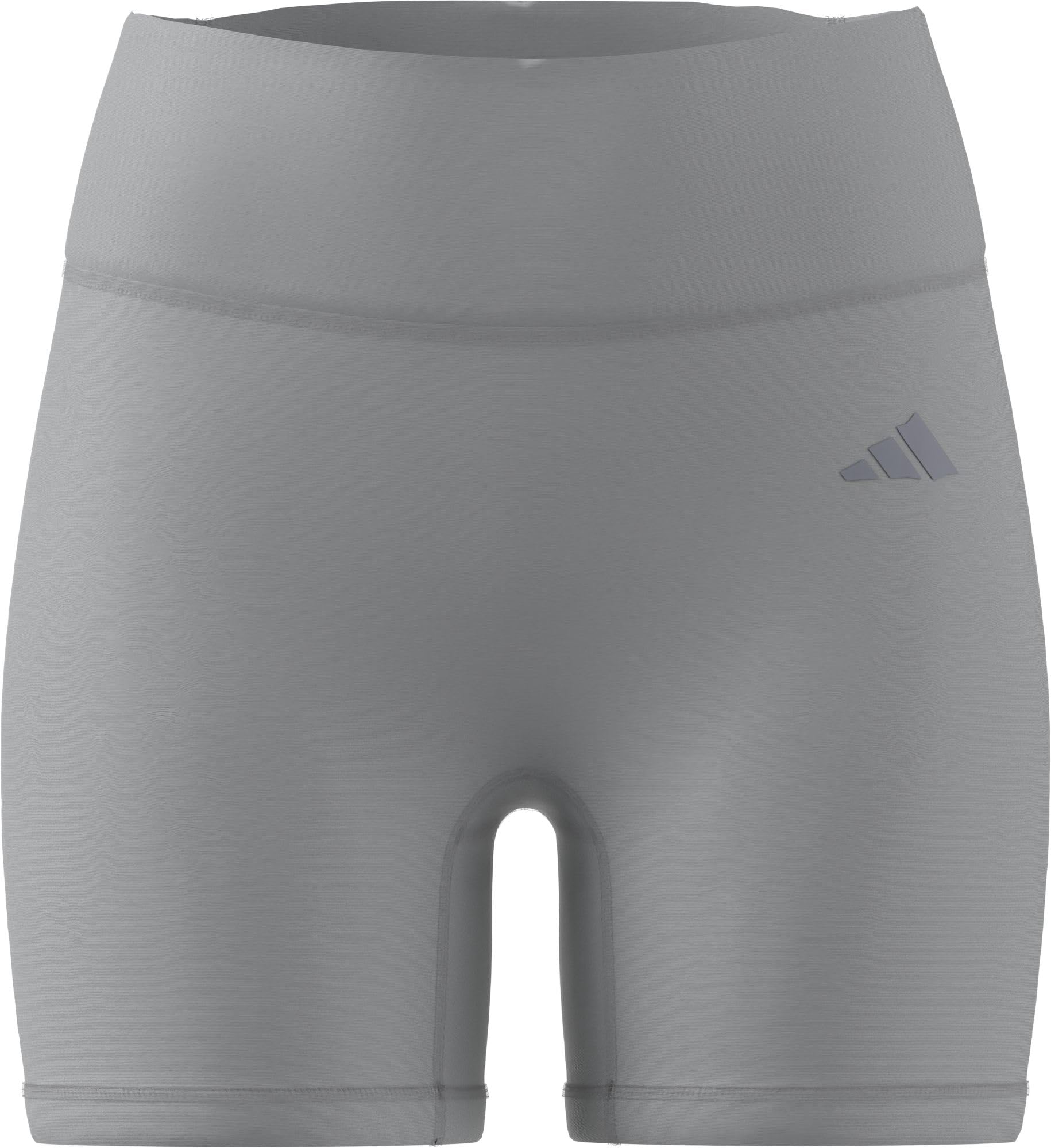 adidas Women's Optime Essentials Workout Shine Short Leggings, grey two, XS
